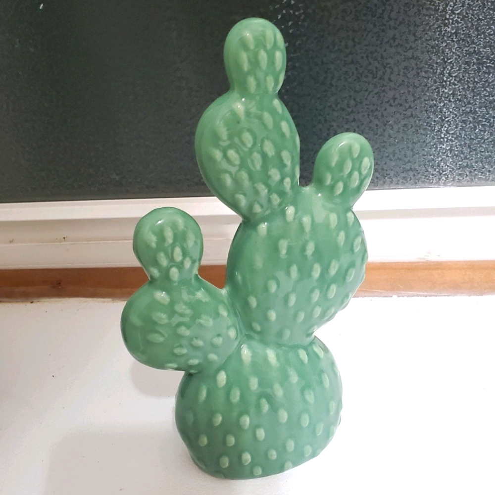 Sold - Ceramic Cactus Decor Statue